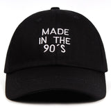 2018 New MADE IN THE 90'S Embroidery Dad Hat 100% Cotton Women Men Fashion Baseball Cap Snapback MADE IN THE 90 S Summer Caps