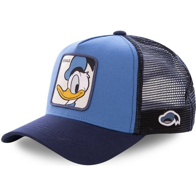 New Brand Anime Donald Duck Black Snapback Cap Cotton Baseball Cap Men Women Hip Hop Dad Hat Trucker Mesh Hat Dropshipping