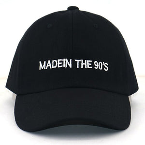 adult fashion dad hats MADE IN THE 90'S baseball cap cotton adjustable letter embroidery snapback sports hat simple caps