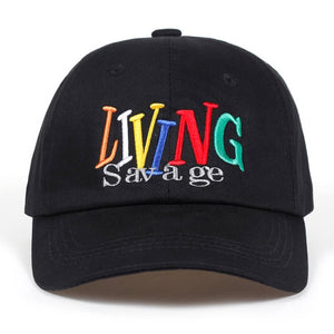 2018 new Brand Letter LIVING savage Snapback Cap Cotton Baseball Cap For Men Women Adjustable Hip Hop Dad Hat Bone Garros