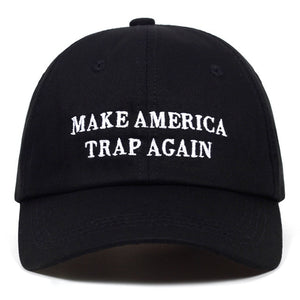 High Quality Letter MAKE AMERICA TRAP AGAIN Snapback Cap Cotton Baseball Cap For Men Women Hip Hop Dad Hat Bone Garros