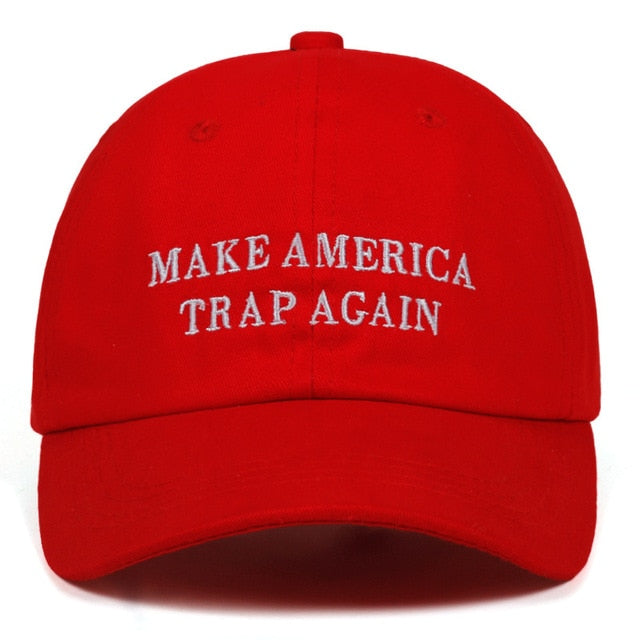 High Quality Letter MAKE AMERICA TRAP AGAIN Snapback Cap Cotton Baseball Cap For Men Women Hip Hop Dad Hat Bone Garros