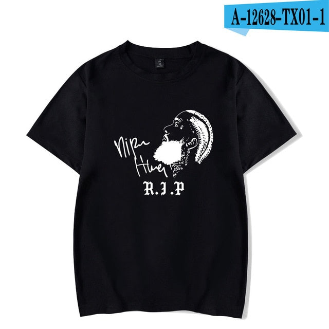 2019 HIP HOP FASHION Nipsey Hussle Summer Harajuku Mens T-shirts Short Sleeves Mens Street Wear Clothing Men Free Shipping