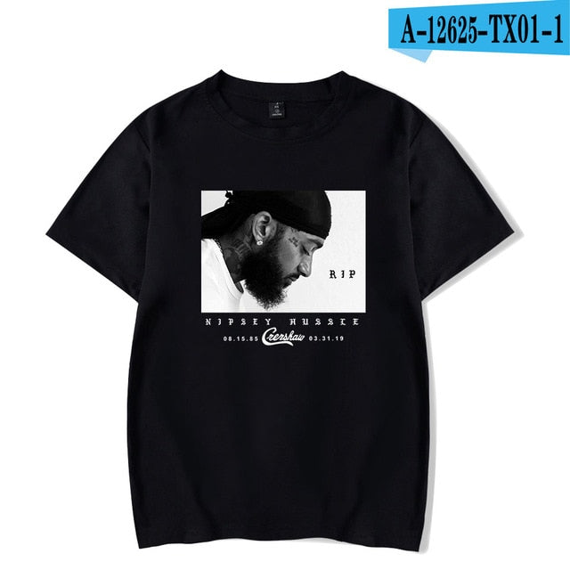 2019 HIP HOP FASHION Nipsey Hussle Summer Harajuku Mens T-shirts Short Sleeves Mens Street Wear Clothing Men Free Shipping