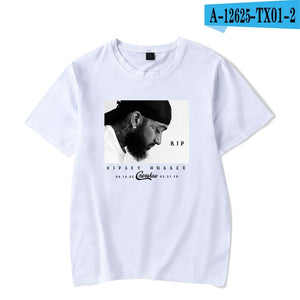 2019 HIP HOP FASHION Nipsey Hussle Summer Harajuku Mens T-shirts Short Sleeves Mens Street Wear Clothing Men Free Shipping