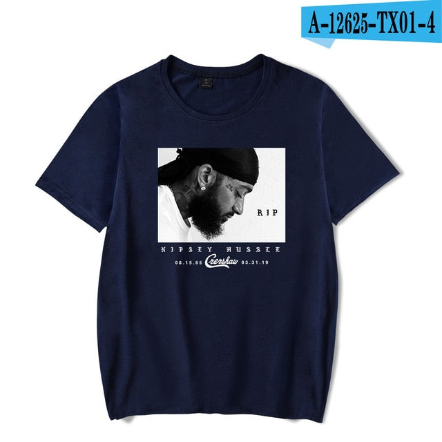 2019 HIP HOP FASHION Nipsey Hussle Summer Harajuku Mens T-shirts Short Sleeves Mens Street Wear Clothing Men Free Shipping