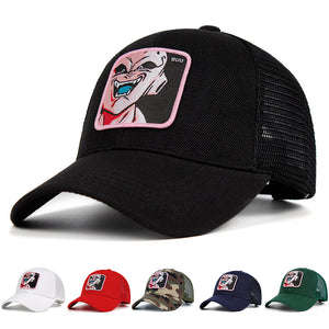 Majin Buu Mesh Hat Dragon Ball Snapback Cotton Baseball Cap Men Women Hip Hop Trucker Dad Hat Summer Dropshipping