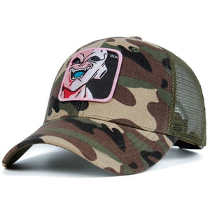 Majin Buu Mesh Hat Dragon Ball Snapback Cotton Baseball Cap Men Women Hip Hop Trucker Dad Hat Summer Dropshipping