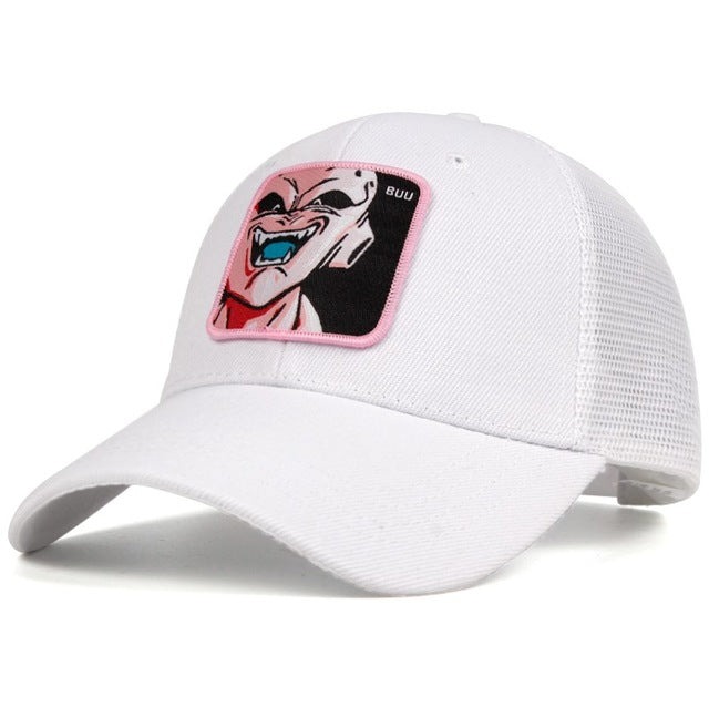 Majin Buu Mesh Hat Dragon Ball Snapback Cotton Baseball Cap Men Women Hip Hop Trucker Dad Hat Summer Dropshipping